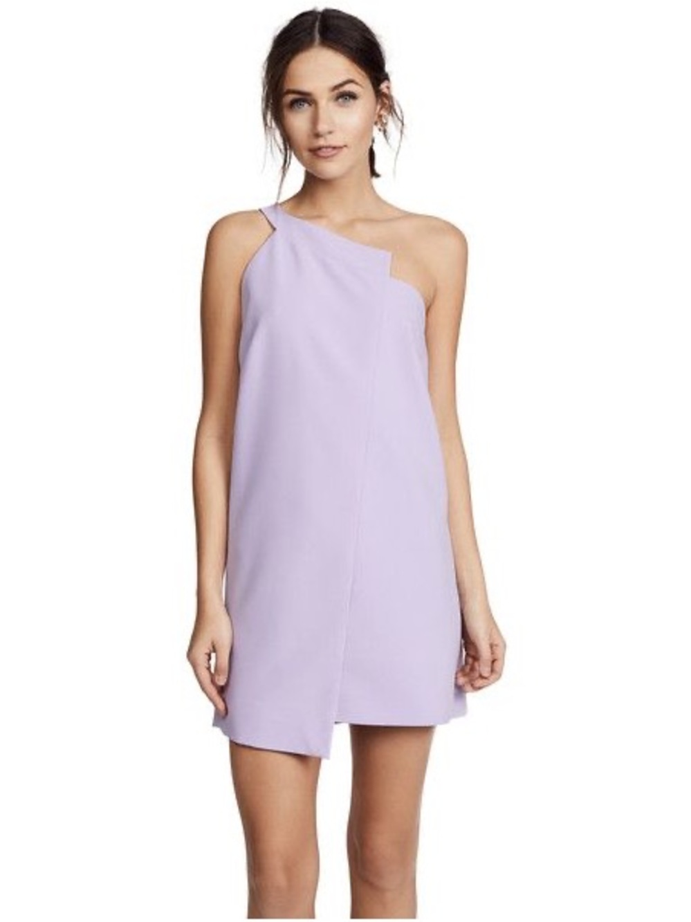 Michelle Mason Lilac One-Shoulder Shift Dress Size 4